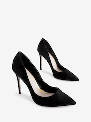Black Microfibre Regular/Wide Fit Forever Comfort® Point Court Shoes - Image 3 of 7