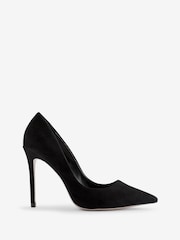 Black Microfibre Regular/Wide Fit Forever Comfort® Point Court Shoes - Image 4 of 7