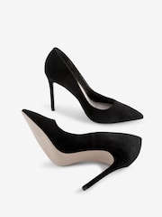 Black Microfibre Regular/Wide Fit Forever Comfort® Point Court Shoes - Image 6 of 7