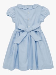 Trotters London Blue Willow Rose Hand Smocked 100% Cotton Dress - Image 2 of 3