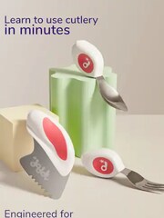 3 Piece Magenta doddl Knife Fork & Spoon Indigo Toddler Cutlery Se Cutlery Set - Image 3 of 6