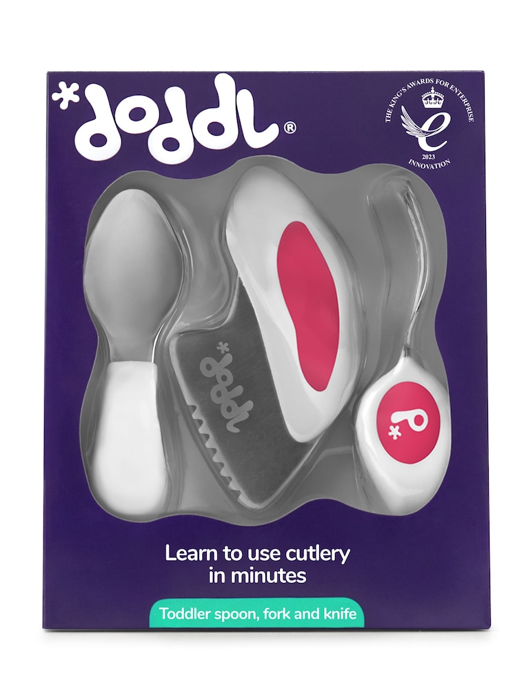 3 Piece Magenta doddl Knife Fork & Spoon Indigo Toddler Cutlery Se Cutlery Set - Image 6 of 6