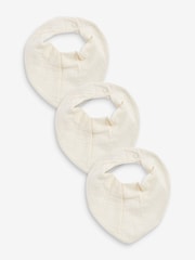 Cream Muslin Baby Dribble Bibs 3 Pack - Image 1 of 2