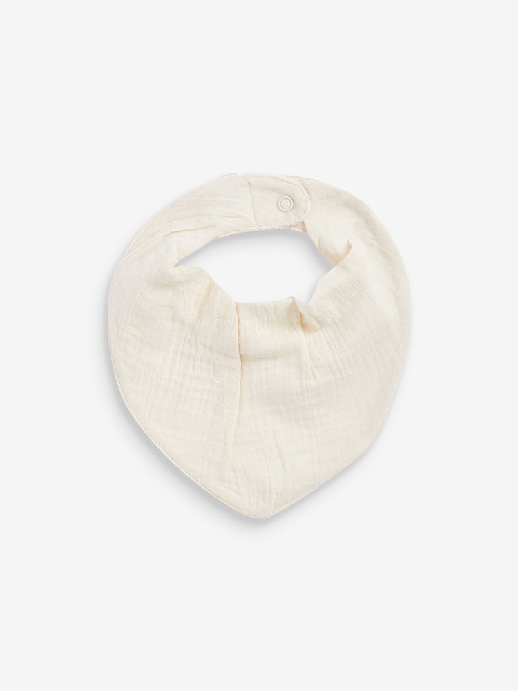 Cream Muslin Baby Dribble Bibs 3 Pack - Image 2 of 2