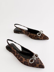 Leopard Forever Comfort® Bow Slingback Flats - Image 1 of 5