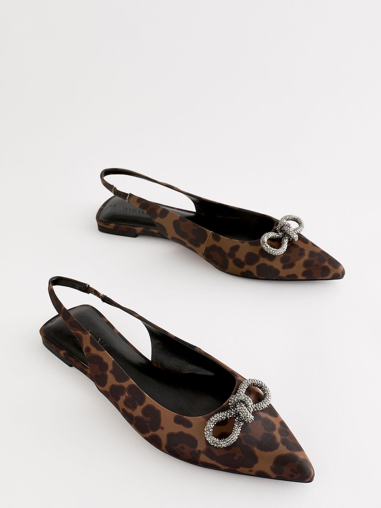 Leopard Forever Comfort® Bow Slingback Flats - Image 1 of 5