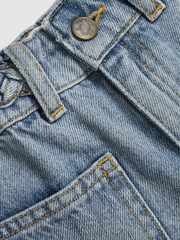 Reiss Light Blue Ava Jr Plait Detail Denim Shorts - Image 6 of 6