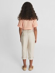 Reiss Pink Corrine Junior Tie Front Linen Shirt - Image 5 of 6