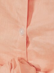Reiss Pink Corrine Junior Tie Front Linen Shirt - Image 6 of 6
