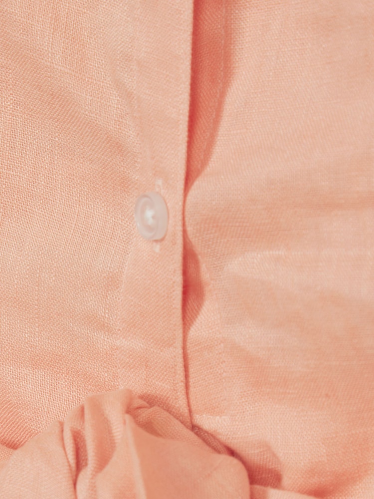 Reiss Pink Corrine Junior Tie Front Linen Shirt - Image 6 of 6
