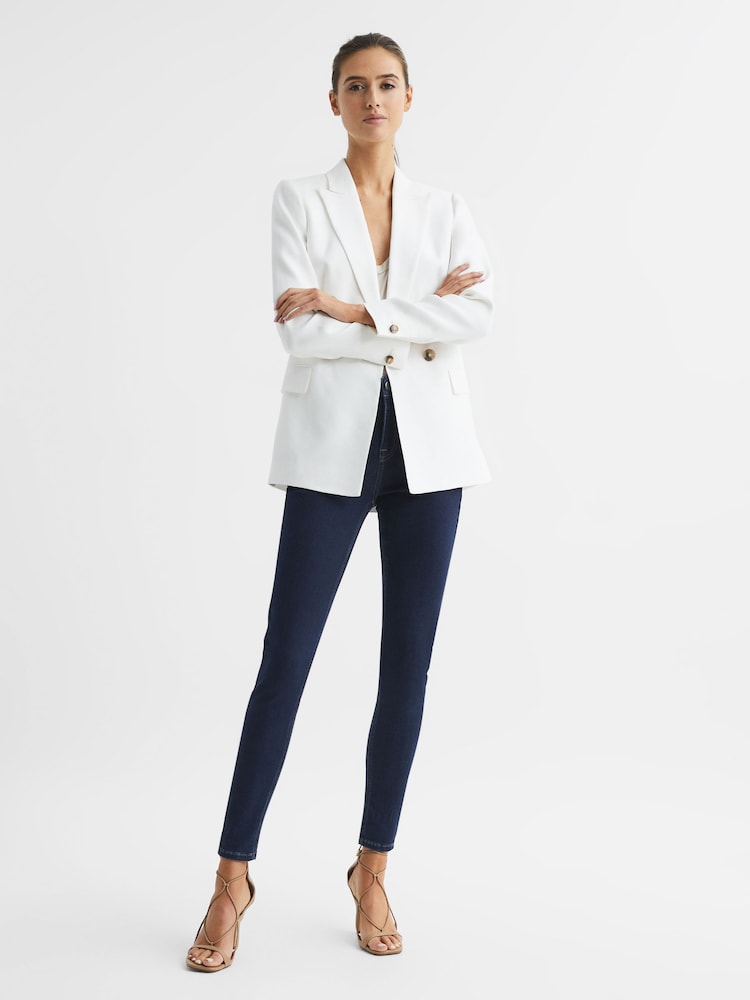 Reiss Indigo Lux Mid Rise Skinny Jeans - Image 8 of 8 Reiss Indigo Lux Mid Rise Skinny Jeans - Image 8 of 8