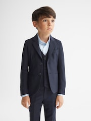 Reiss Navy Hope Junior Modern Fit Mixer Blazer - Image 1 of 6
