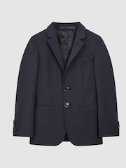 Reiss Navy Hope Junior Modern Fit Mixer Blazer - Image 2 of 6
