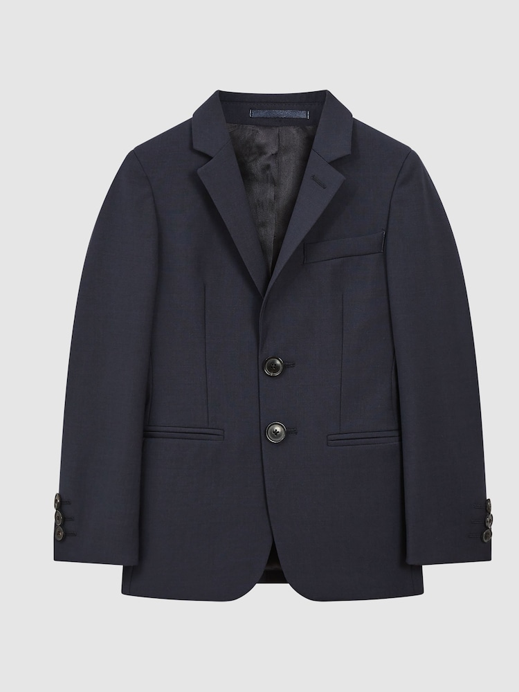 Reiss Navy Hope Junior Modern Fit Mixer Blazer - Image 2 of 6
