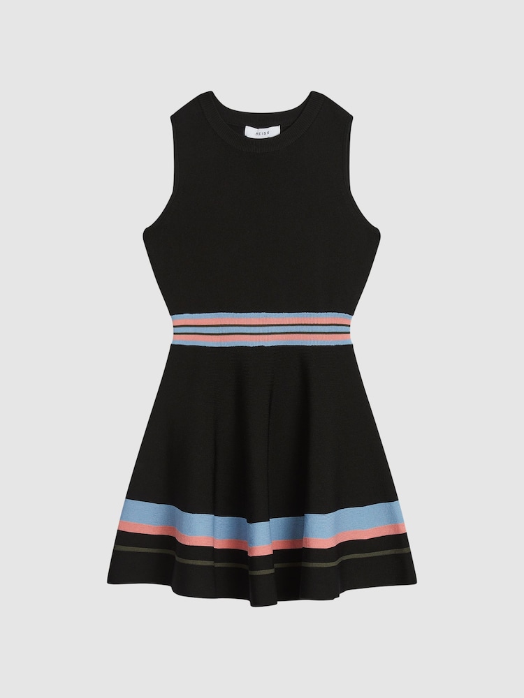 Reiss Black Elsie Junior Knitted Mini Dress - Image 2 of 7