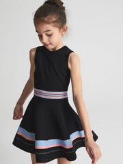Reiss Black Elsie Junior Knitted Mini Dress - Image 6 of 7