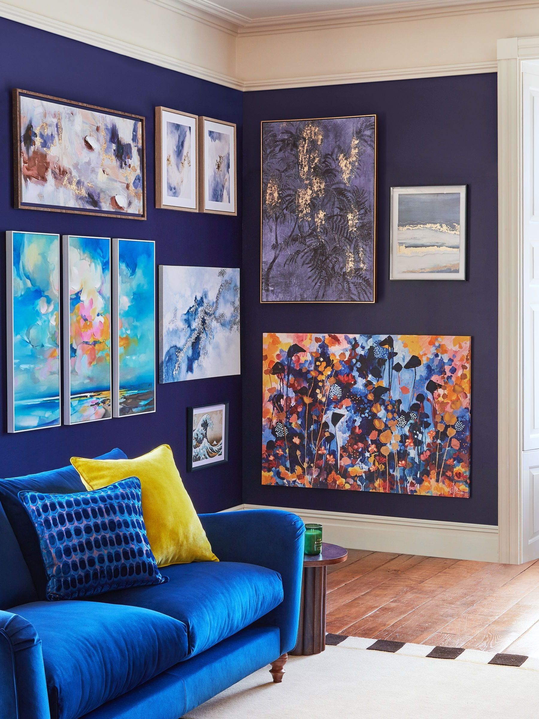 Buy Blue/Silver Abstract Canvas Wall Art from Next Ireland