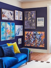 Blue/Silver Abstract Canvas Wall Art - Image 3 of 6