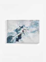 Blue/Silver Abstract Canvas Wall Art - Image 4 of 6