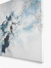 Blue/Silver Abstract Canvas Wall Art - Image 5 of 6