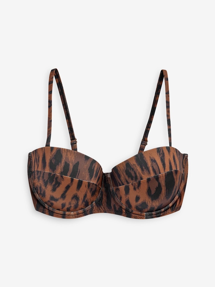 Leopard Padded Bandeau Top Printed Bikini - Image 5 of 5 Leopard Padded Bandeau Top Printed Bikini - Image 5 of 5