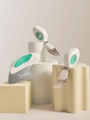 3 Piece Aqua Green doddl Knife Fork & Spoon Aqua Toddler Cutlery Set - Image 1 of 6