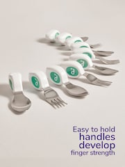 3 Piece Aqua Green doddl Knife Fork & Spoon Aqua Toddler Cutlery Set - Image 4 of 6