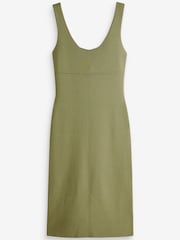 Khaki Green Cut-Out Back Knit Jumper Dress - Image 5 of 6
