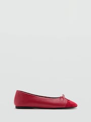 Mango Red Leather Slip On Ballet Flats - Image 2 of 4