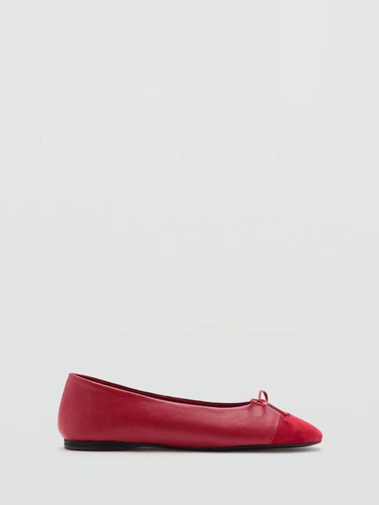 Mango Red Leather Slip On Ballet Flats - Image 2 of 4