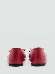Mango Red Leather Slip On Ballet Flats - Image 3 of 4