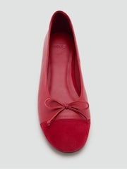 Mango Red Leather Slip On Ballet Flats - Image 4 of 4