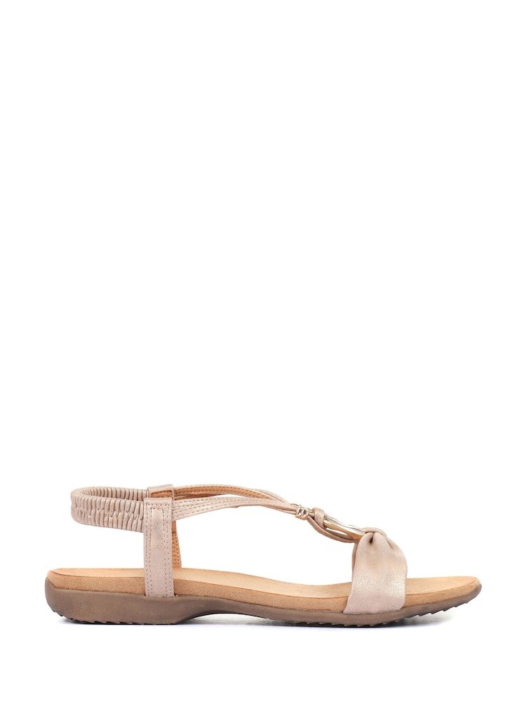 Pavers Gold Flat Strappy Sandals - Image 2 of 5