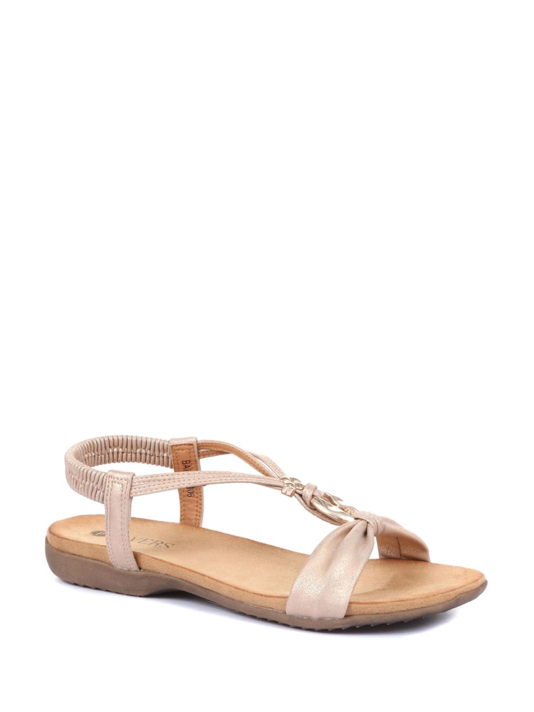 Pavers Gold Flat Strappy Sandals - Image 4 of 6