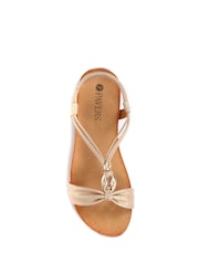 Pavers Gold Flat Strappy Sandals - Image 6 of 6