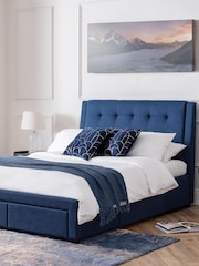 Julian Bowen Blue Fullerton 4 Drawer Bed - Image 1 of 8