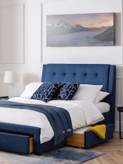 Julian Bowen Blue Fullerton 4 Drawer Bed - Image 2 of 8