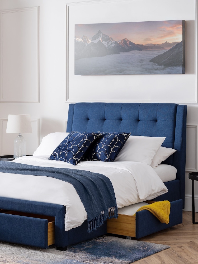 Julian Bowen Blue Fullerton 4 Drawer Bed - Image 2 of 8