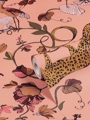 furn. Pink Exotic Wildlings Tropical Wallpaper - Image 2 of 3
