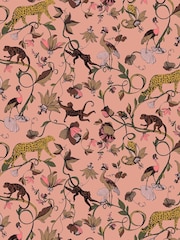 furn. Pink Exotic Wildlings Tropical Wallpaper - Image 3 of 3