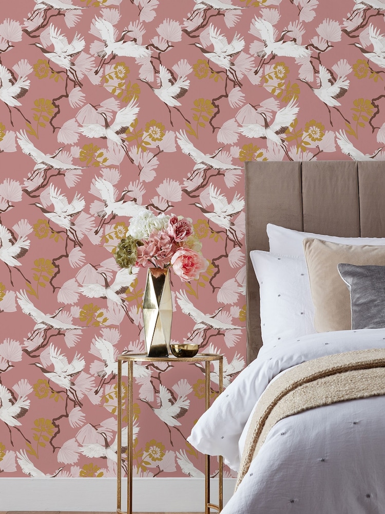 furn. Blush Pink Demoiselle Botanical Wallpaper - Image 1 of 3