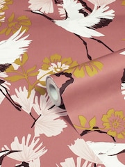 furn. Blush Pink Demoiselle Botanical Wallpaper - Image 2 of 3
