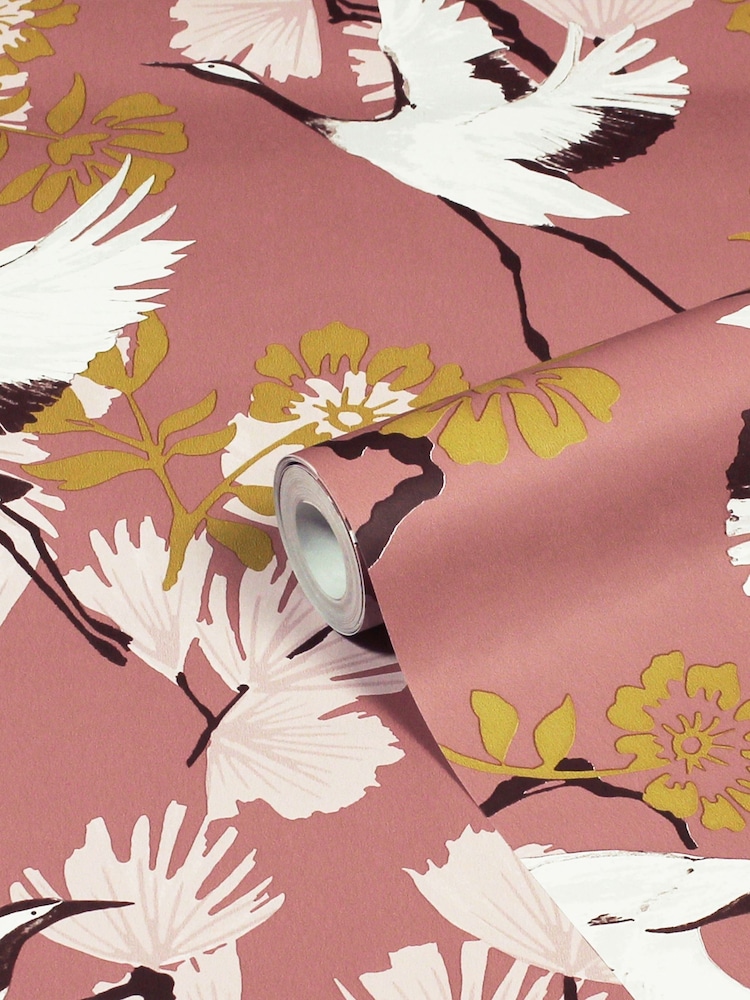 furn. Blush Pink Demoiselle Botanical Wallpaper - Image 2 of 3