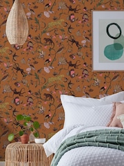 furn. Orange Exotic Wildlings Tropical Wallpaper - Image 2 of 3