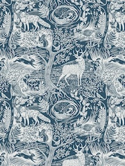 furn. Blue Winter Woods Animal Wallpaper - Image 2 of 3