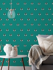 Furn Turquoise Blue Theia Abstract Foil Wallpaper - Image 2 of 3