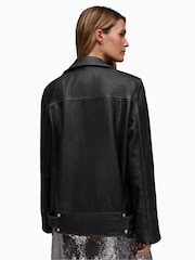 AllSaints Black Billie Biker Jacket - Image 2 of 6