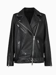 AllSaints Black Billie Biker Jacket - Image 6 of 6