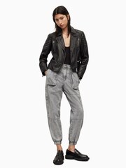 AllSaints Black Leoni Leather Biker Jacket - Image 4 of 7