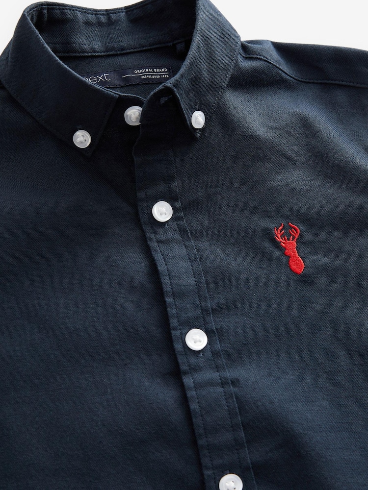 Navy Blue Long Sleeve Oxford Shirt (3-16yrs) - Image 3 of 3 Navy Blue Long Sleeve Oxford Shirt (3-16yrs) - Image 3 of 3